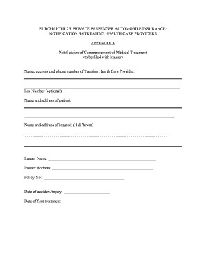 Notification of Commencement of Medical Treatment