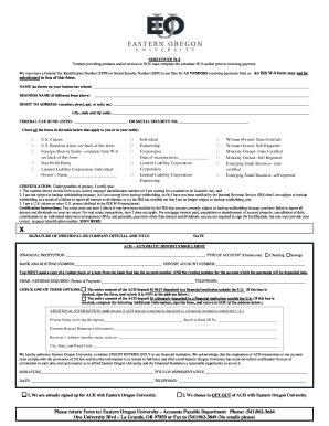 Substitute W-9 Form for Vendors