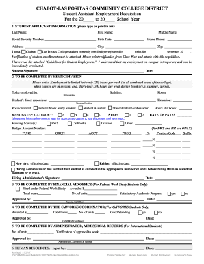 Student Employment Requisition Form