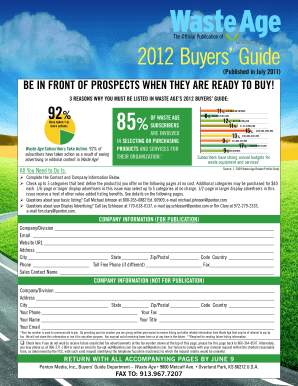 2012 Waste Age Buyers’ Guide Application Form