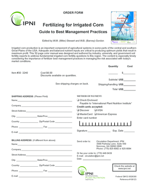 Irrigated Corn Fertilizing Order Form