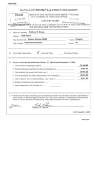 Kansas Candidate Financial Report