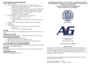 Repatriation and Medical Evacuation Insurance Form