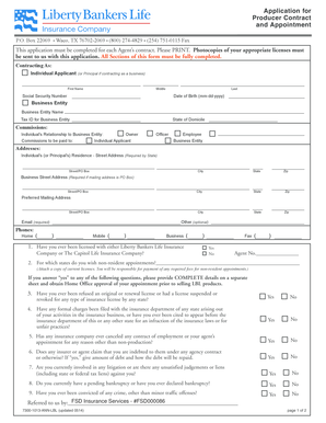 Producer Contract and Appointment Application