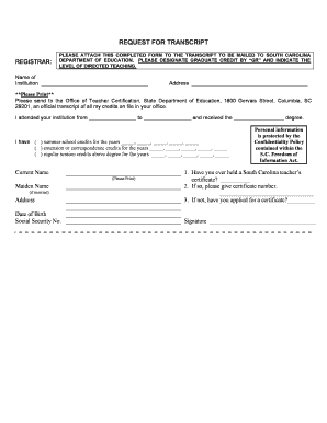 Generic Transcript Request Forms