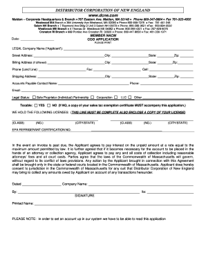 COD Application Form