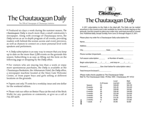 Chautauquan Daily Subscription Form