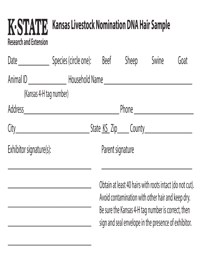 Fillable Online ksre ksu KSRE Bookstore - Kansas Livestock Nomination ...