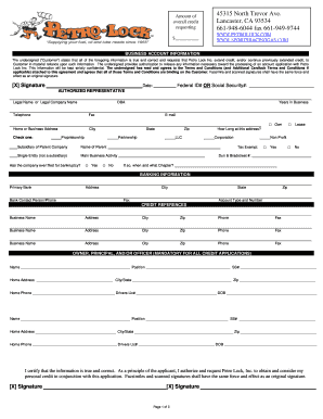 Petro Lock Business Credit Application