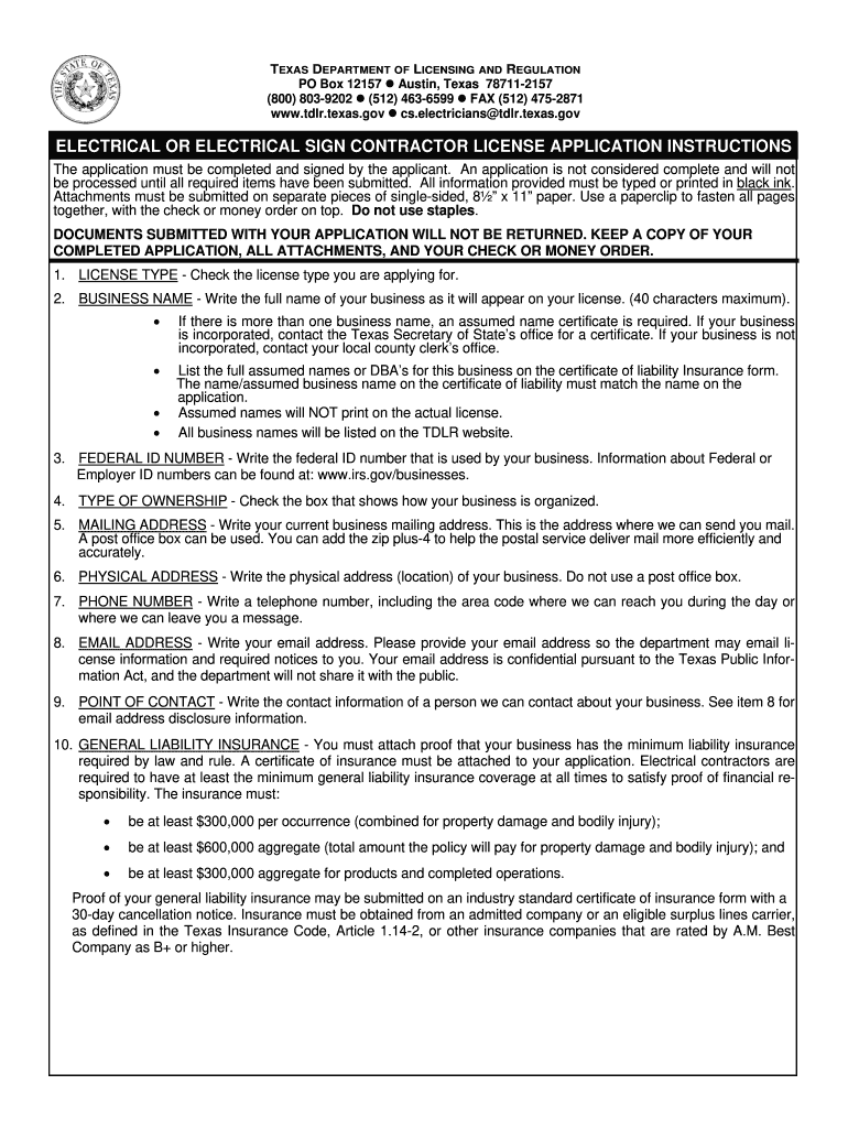 electrical contractor license texas Preview on Page 1