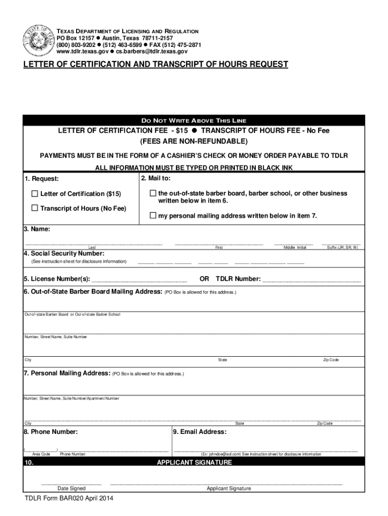 texas department of licensing and regulation form Preview on Page 1.