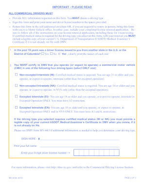 New York Commercial Driver License Renewal Form