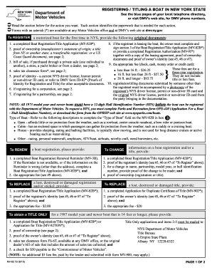 New York State Boat Registration/Title Application