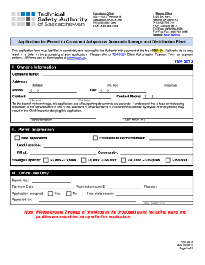 TSK - 0010 Application for Permit to Construct Anhydrous Ammonia ...