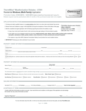 ThermWise Weatherization Rebate Application