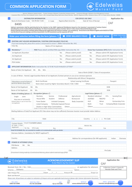 Edelweiss Mutual Fund Application Form