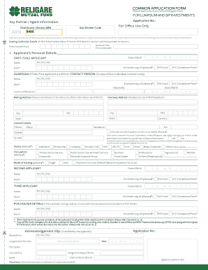 Religare Mutual Fund Investment Application Form