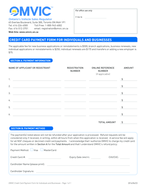 Credit Card Payment Form for Individuals and Businesses