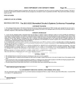 IEEE Copyright and Consent Form