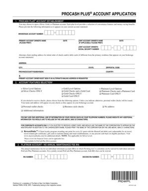ProCash Plus Account Application