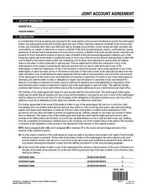 Joint Account Agreement