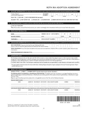 Roth IRA Adoption Agreement and Plan Document