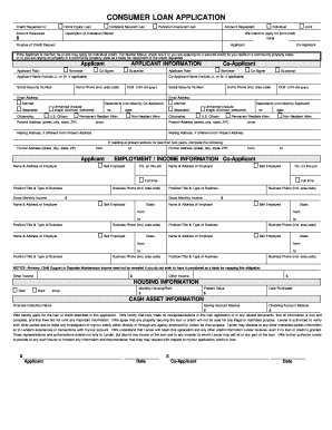 Consumer Loan Application Form