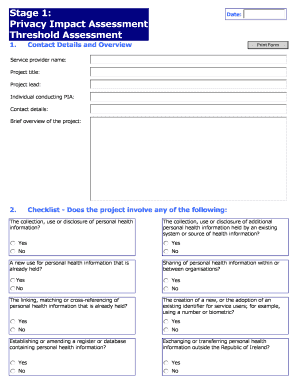 Privacy Impact Assessment Form
