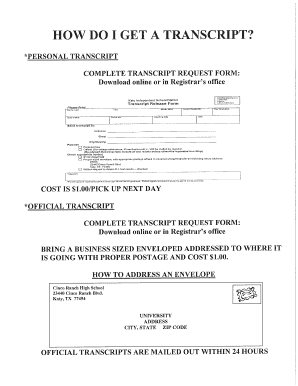 Transcript Release Form