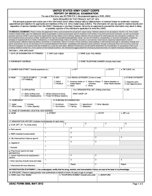 USAC Medical Examination Form