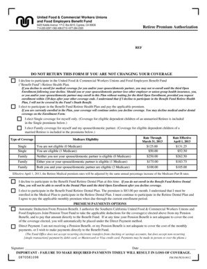 Retiree Premium Authorization Form