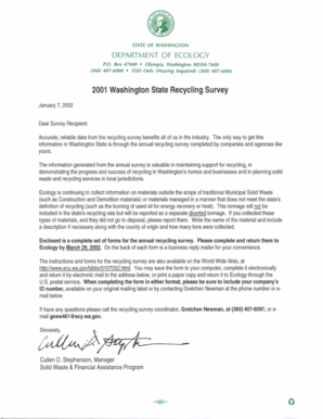 2001 Washington State Recycling Survey
