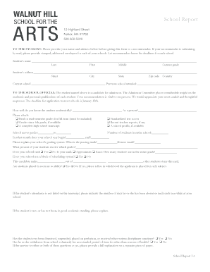 School Report 3A Form