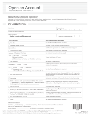 Pershing Advisor Solutions Account Application
