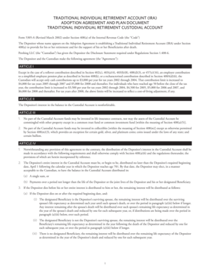 Traditional Individual Retirement Account Adoption Agreement