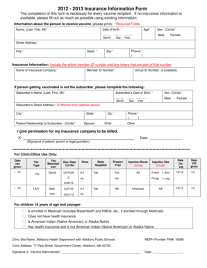 2012-2013 Insurance Information Form