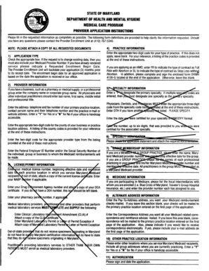 Maryland Medicaid Provider Application