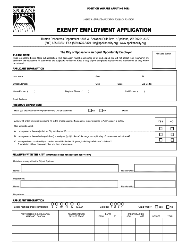 city of spokane employment Preview on Page 1