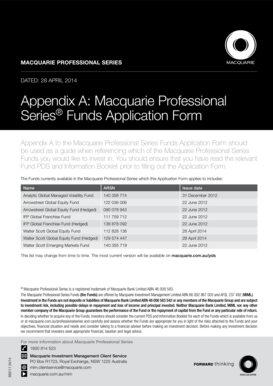 Macquarie Professional Series Funds Application Form