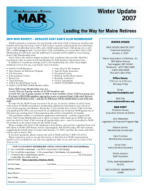 Maine Retirees Sam's Club Membership Application