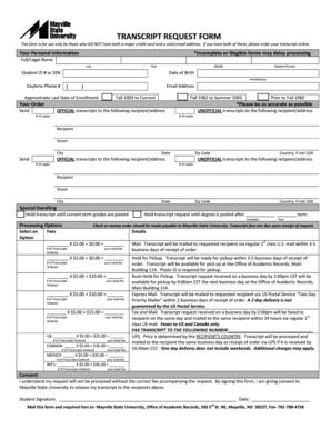 Transcript Request Form