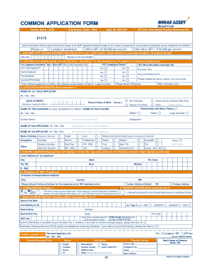 Mirae Asset Mutual Fund Application Form
