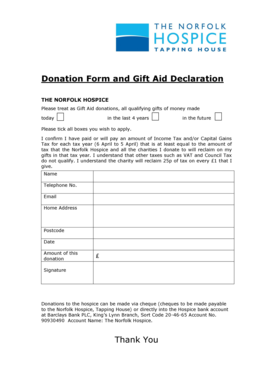 Donation Form and Gift Aid Declaration