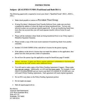 Provident Trust Group IRA Transfer Form