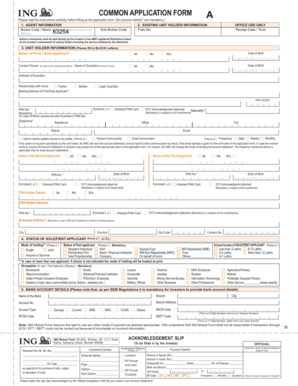ING Mutual Fund Application Form