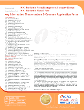 ICICI Prudential Mutual Fund Application Form