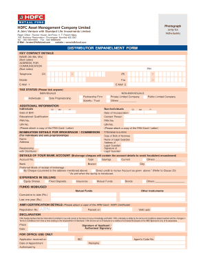 HDFC Distributor Empanelment Form