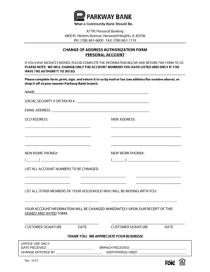 Change of Address Authorization Form