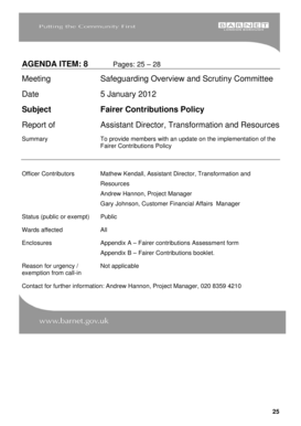 Fairer Contributions Assessment Form