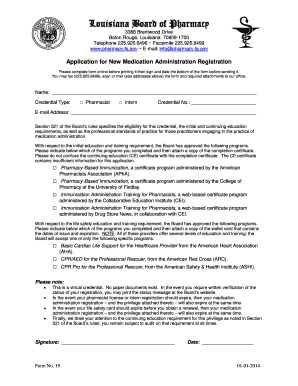 Louisiana Medication Administration Registration Application